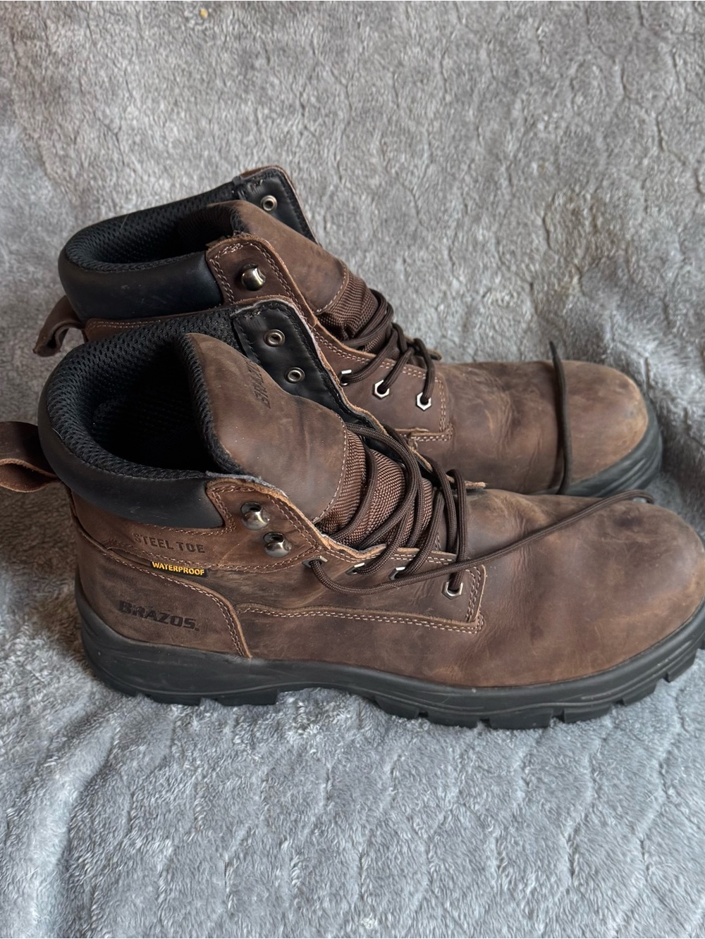 Brazos Steel-Toe Waterproof Brown Men's Work Boots